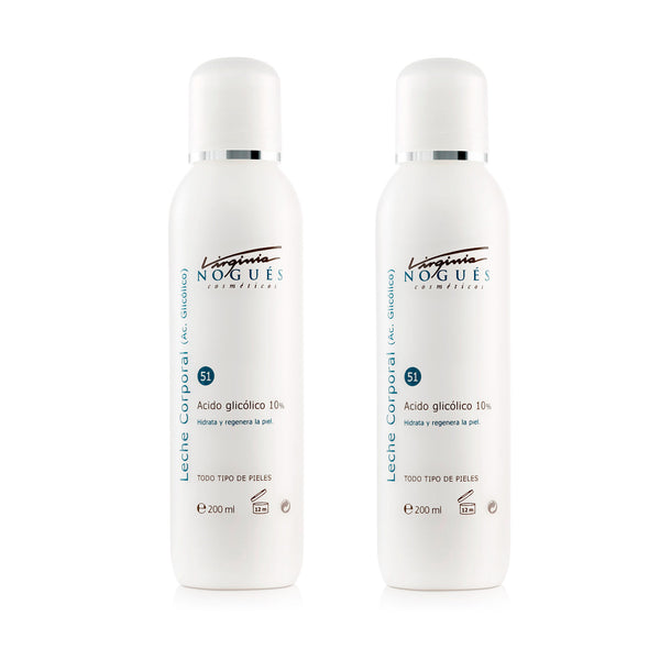 Crema Hidratante Corporal con Ácido Glicólico (200ml x 2)